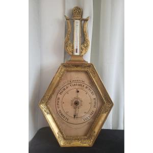 Gilded Wood Barometer, Restoration Period, Early 19th Century, Height 94