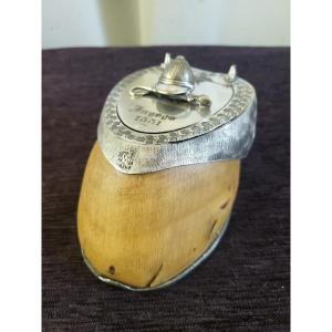 Box Hoof Trophy Inkwell Dated 1881 South Africa