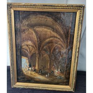 French School Late 18th Century Early 19th Century Church Interior High 