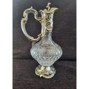 Silver And Cut Crystal Ewer, Motopazio, Circa 1900