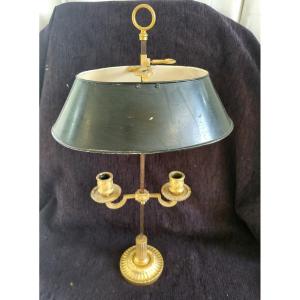 Bouillotte Lamp, Gilded Bronze And Painted Sheet Metal, 19th Century, H59