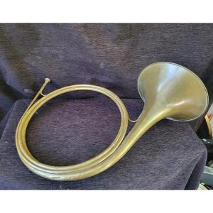 Copper Hunting Horn From The Early 20th Century