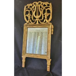 Restoration Period Pediment  Provençal Mirror, Gilded Wood, 19th Century 