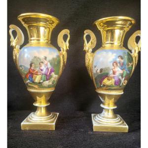 Pair Of Vases By Sg Meslier, Rue De l'Arbre Sec, Paris, C1800