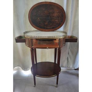 Small Mahogany Hot Water Bottle Table, Louis XVI Period, 18th Century 