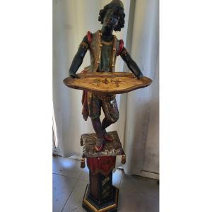 Nubian Servant Sculpture Venice 19th Century H 158cm