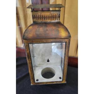 Large Painted Sheet Metal Hall Lantern From The Early 19th Century 