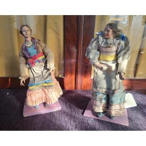 Pair Of Santons From Naples, 18th Century 