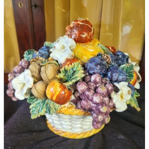 Fruit Basket Centerpiece, Earthenware, C.1900