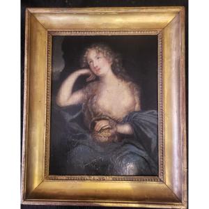 Portrait Of Madame De Ludres, By Mignard, Oil On Canvas, 17th Century 