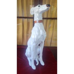 Large Earthenware Dog, 19th Century 