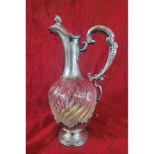 Silver Minerva And Crystal Ewer, 19th Century 