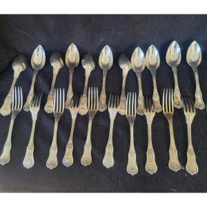 Set Of Christofle Napoléon III Coat Of Arms Cutlery