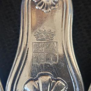 Set Of 17 Charles Christofle Coat Of Arms Forks, époque Napoléon III 