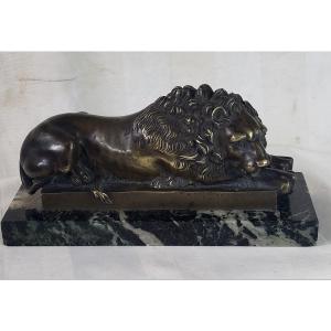 Canova's Lion, Bronze, Grand Tour, 19th Century 