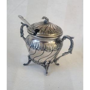 Louis XV Silver Mustard Pot, Minerva, 19th Century