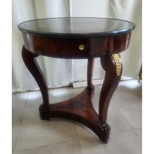 Mahogany Pedestal Table Empire Period, Early 19th Century