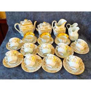 Gilded Porcelain Tea Set, Louis Philippe Period, 19th Century 