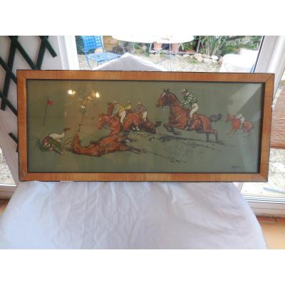 Gouache Polo Signed K Wagner (1890-1974)