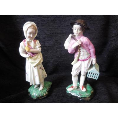 Pair Of Porcelain Hochst The Birds Nineteenth