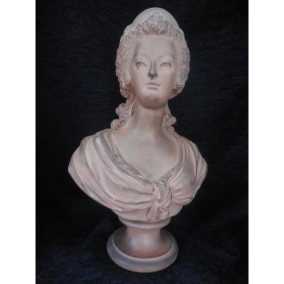 Terracotta Bust Of Marie-antoinette XIXth Century