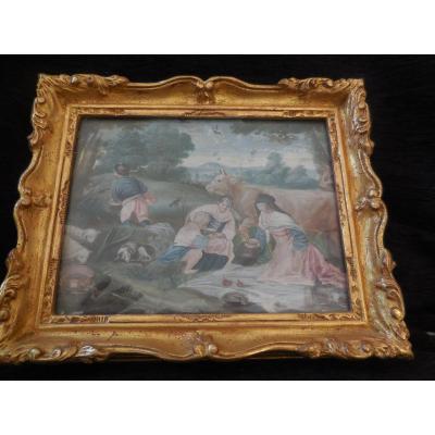 Gouache On Velin French School Of The XVIIIth S. Pastoral