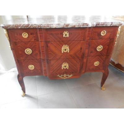 Transition Marquetry Commode Stamped Jf Dubut Eighteenth