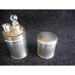 Minerve Mosalomon Paris C. 1900 Silver Perfume Bottle Case