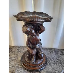 Venetian Stool In Nubian Carved Wood XIXth Time