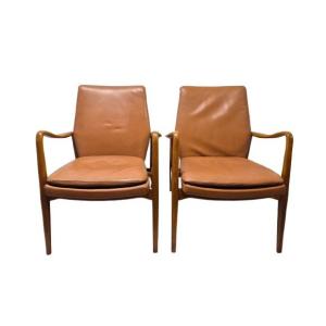 Pair Of Scandinavian Armchairs Attributed To Axel Larsson, Circa 1960