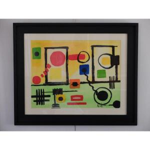 Ange Falchi (1913-1989), Gouache, Abstract Composition, 1960/70