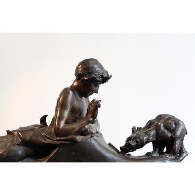 Bonze From E.fremiet. Pan And Bears.