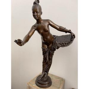 Large Sculpture Of Deplechin " Eve In The Garden Of Eden"