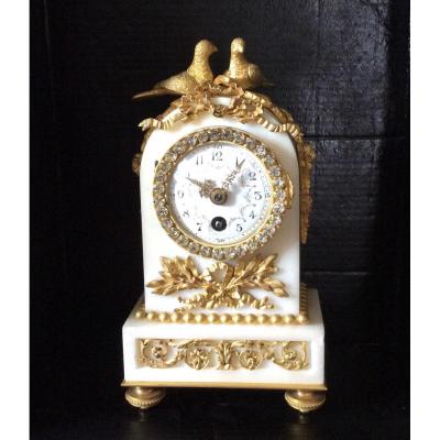 Pendullette Marble And Bronze Louis XVI Style