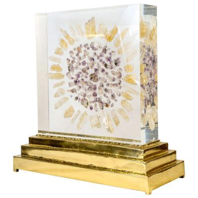 Inclusions Lamp Amethystes And Crystal Rocks