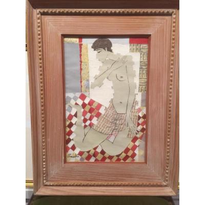 Jacques Fauché (1927-2013) Nude Sitting