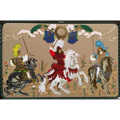 Louis XIV At Behobie, Enamel Plaque, Neuhaus Editions, 1966