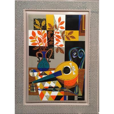 Nature Morte à La Mandoline, By Poulain, For Neuhaus Editions In 1958