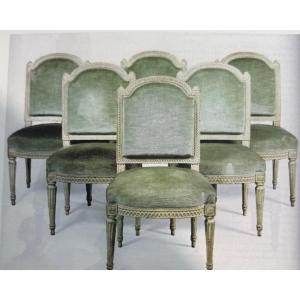 6 Chairs Stamped Séné 18th Century 