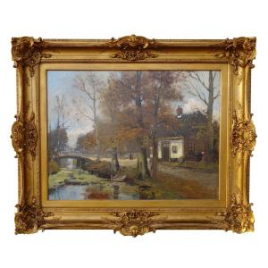 Oil On Canvas, Landscape With River Early 20th