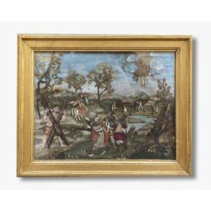 Pair Of Biblical Scene, 18th