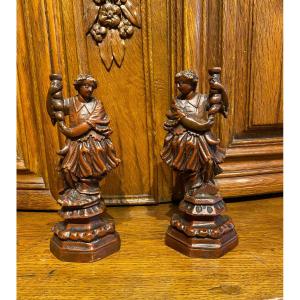 Carved Wooden Figures, 18th