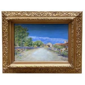 Gouache, Mountain Landscape By Julien Gustave Gagliardini