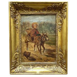 Oil On Canvas, La Cariole, 19th