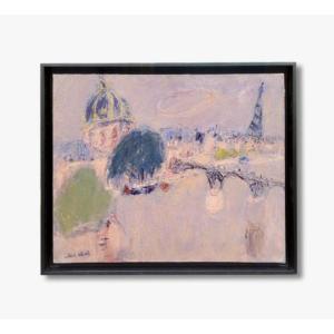 Oil On Canvas, The Institute And The Pont Des Arts By Robert Delval