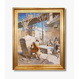 Watercolor, The Builders By Paul Pujol