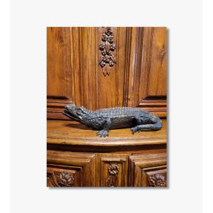 Cigar Box, Bronze Crocodile