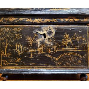 A Black Lacquered Box, Late 17th Century