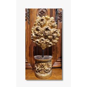 18th Century Carved Wood With Floral Decoration