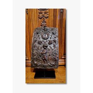 Leather Panel Decorated With Putti, Late 16th Century